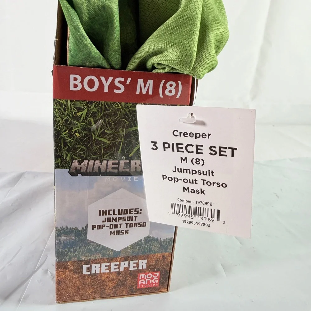 Minecraft Creeper Movie Costume Boys Size M 8 Jumpsuit Mask Disguise Walmart